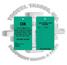 Scaff Tag Job Site Safety OK 25 Pack Scaffold Tag