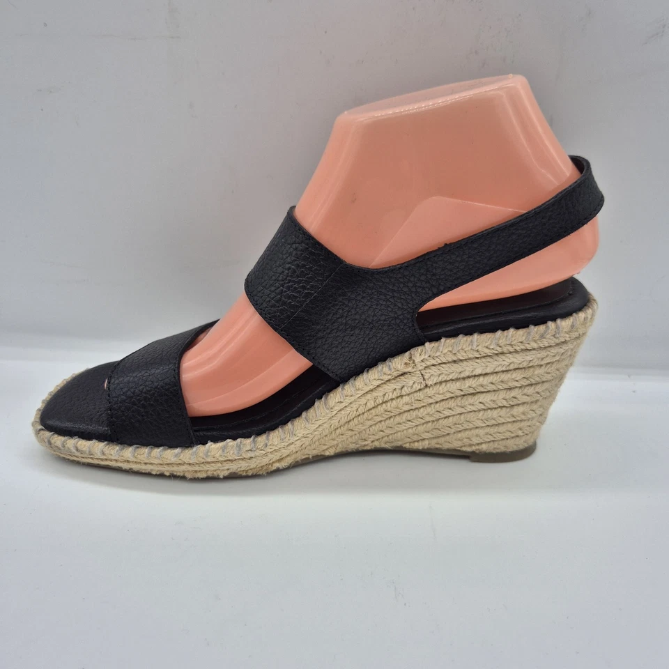 Sandalias para mujer SoftWalk talla 7 M Hartley alpargata con cuña negras (147 Foto 3 de 4