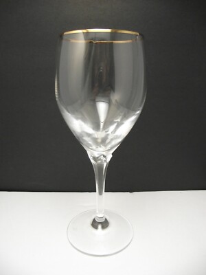 Lot of 4 Nachtmann Crystal Opal Gold Water Goblets Glass Swirl Optic