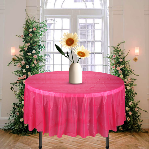 1/10pcs Plastic Table Covers Round Tablecloth Disposable Wipe Clean Party Cloth - Picture 14 of 59