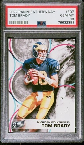 2022 Panini Father's Day #FD7 PSA 10 Tom Brady Michigan Wolverines GOAT SP