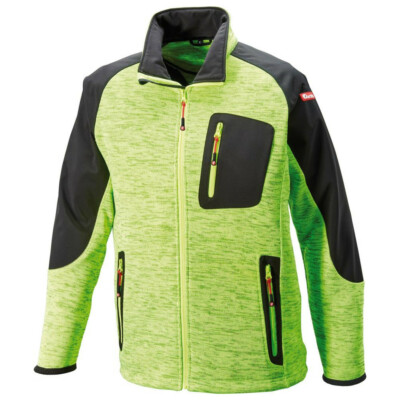fortis Strickjacke, Softshell, 2XL, limegreen/schw  (Strick-Softshell-Jacke)