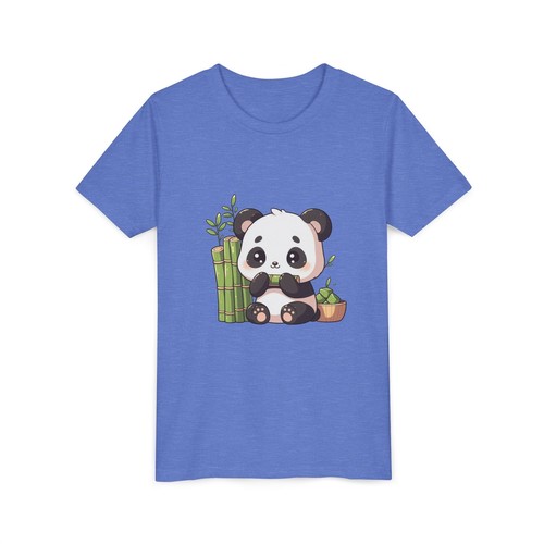Adorable Panda Youth Short Sleeve Tee - Cute Bamboo Design for Kids - Picture 56 of 105