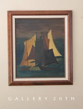GORGEOUS! MCM MINIMALIST ORIG ABSTRACT OIL PAINTING! SHIPS 50's MID CENTURY ART