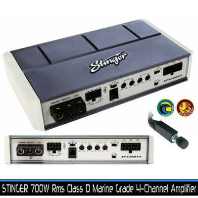 Stinger SPX700X4 Micro 4 Ch 700W Marine Amplifier Powersport Boat Motorcycle Amp