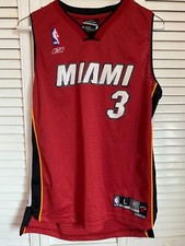 Reebok Dwyane Wade 3 Miami Heat NBA Jersey Red Boys Size Large 14/16