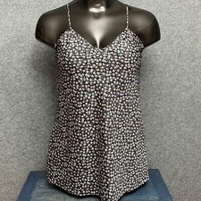 Val Mode Vintage Soft Satin Floral Cami Chemise Women's Large Retro Cottage