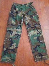 VINTAGE 1980s Woodland Camo Nato Cargo Military Army Pants Mens Small Long
