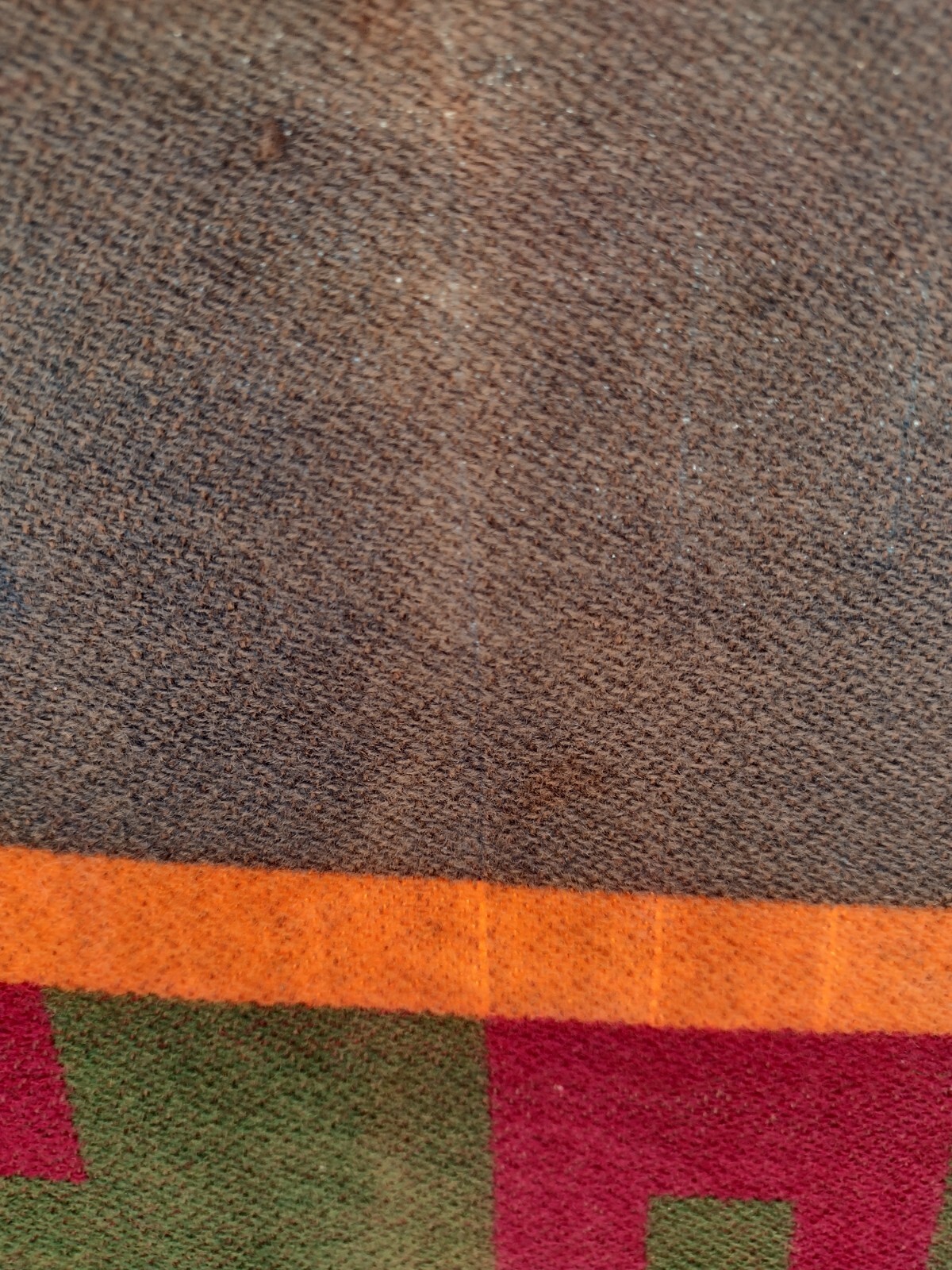 Vintage Wool Blanket Rustic Lodge Cabin Style Handmade Geometric