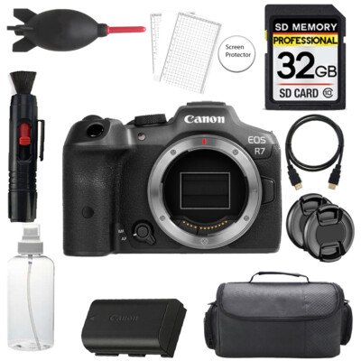 Canon EOS R7 Mirrorless Camera + 32GB + Bag+ Screen Protector- Basic Kit