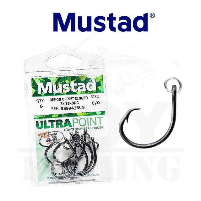 Mustad UltraPoint Demon Perfect Offset Circle Hooks - 4X Strong, Black Nickel, Pack Of 7 (Size 5/0) - View #13