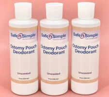3 Safe 'n Simple SNS40208 Ostomy Pouch Unscented Deodorant 8 oz. Exp 2026 NEW