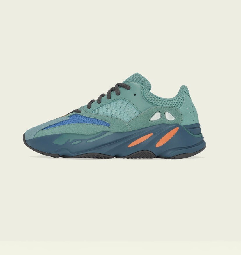 adidas gazelle silver green womens Yeezy 'Boost 700 Faded Azure' Sneakers