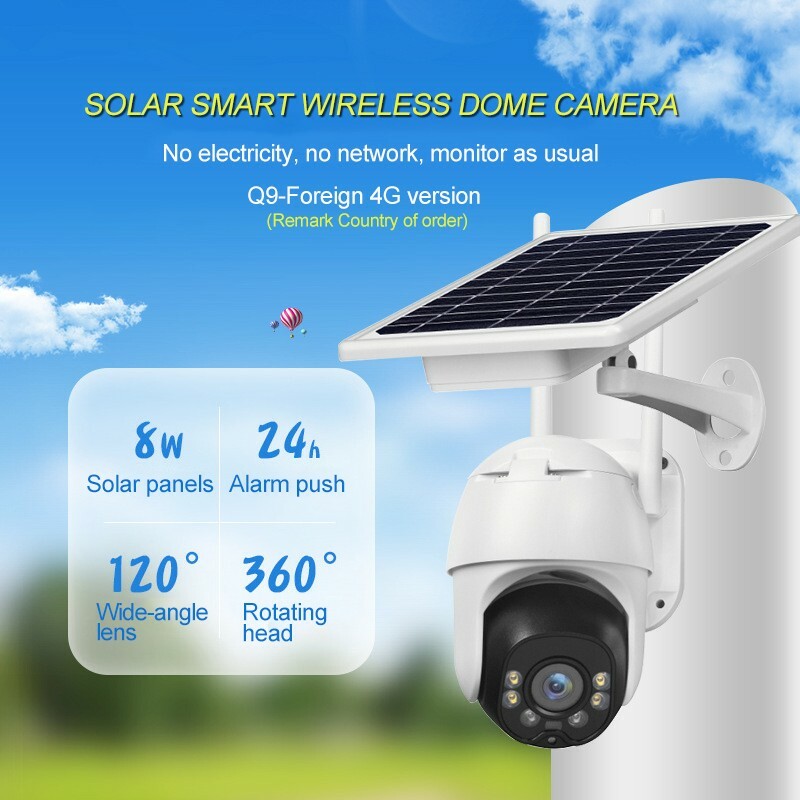 2MP Solar Wireless wifi 4G Camera Outdoor Dome Security Camera HD