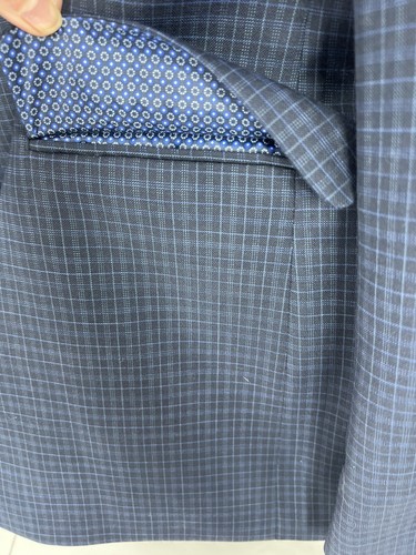 Original Penguin Blazer Size 40 Blue Birdseye Wool 40R Plaid Windowpane Summer - Picture 10 of 24