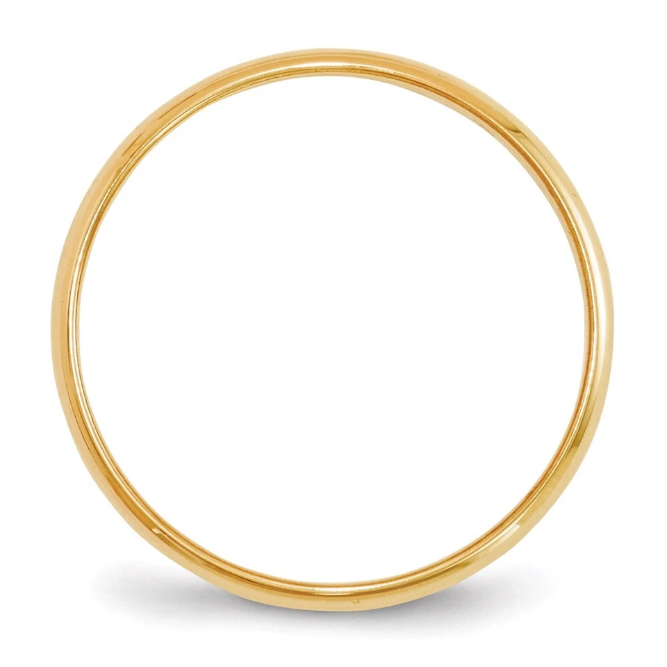 14k Yellow Gold 2mm Half Round Wedding Band Ring for Women Size 5 - Image 2 of 4