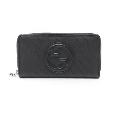 Gucci Blondie Round Long Wallet Leather Women'S Black Gucci Blondie Round Long Wallet Leather Women'S Black