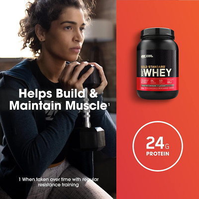 Gold Standard 100% Whey Protein Powder, Double Rich Chocolate, 2 Pound (Packa...