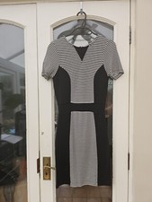 French Connection Black and White bodycon dress, Size 10