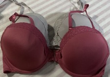 Paquete de 2 sujetadores push-up Jessica Simpson talla 36C color rosa/gris