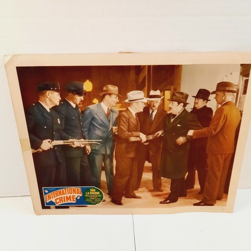 INTERNATIONALES VERBRECHEN 1938 LOBBYKARTE ROD LA ROCQUE 11 x 14 * ZUSTAND SIEHE FOTOS - Bild 1 von 11