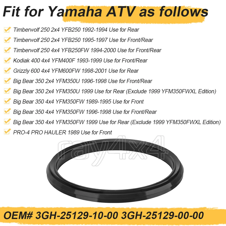 Sello antipolvo de rueda delantera para Yamaha Pro Hauler 1000 YFU1W YFU1TW 3GH-25129-10-00 Foto 4 de 4