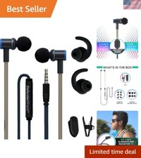 High-Performance Wireless Look Wired Earbuds: 3.5mm Jack, Sports Tips Included