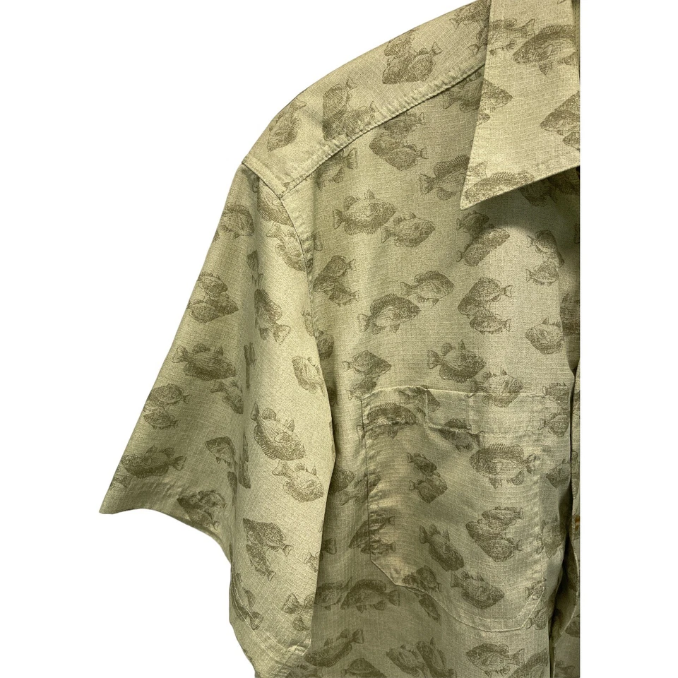 Weather Proof Mens Large Green Fish Pattern Hiking Fishing Camping Vented Babies - Image 4 of 4