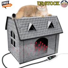 Cat House w/ Intelligent Thermostat Durable Indoor Outdoor Foldable Waterproof