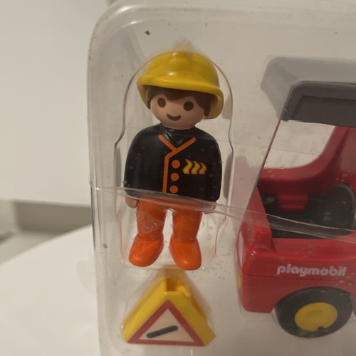 Vintage 1990 Playmobil 123 6716 Fire Engine with Figure Open Box - Picture 2 of 11