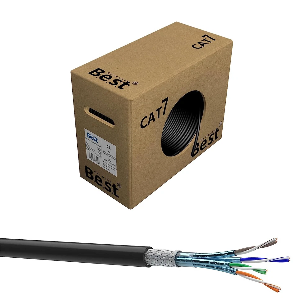 Cat 7 Verlegekabel Erdkabel Netzwerkkabel Datenkabel Outdoor UV Außen 50-500 m - Bild 2 von 3