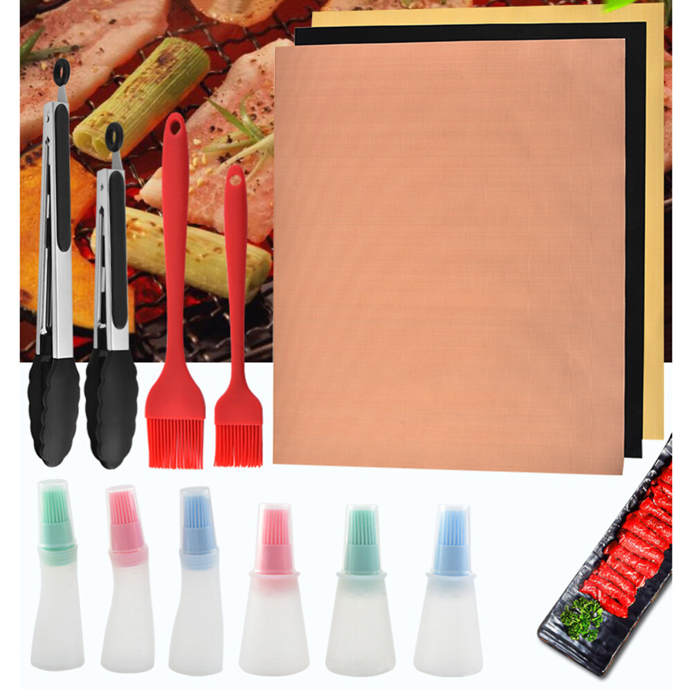 3 Pcs Reusable Barbecue Mat Barbecue Pads Non Stick Grill Mat Grill