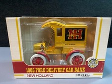 ERTL 1905 Ford Delivery Car New Holland Lockable Coin Bank - NEW