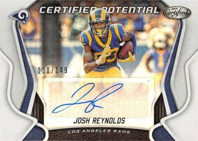 Josh Reynolds autographed football card 2019 Panini Certified Potential #PSJR