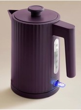 Burgundy Purple Fast Boil Kettle 1.7L Ribbed Design Kitchen Appliance 3000W