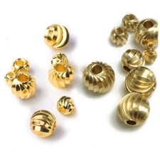 3mm 4mm 5mm 6mm 8mm Round Gold Plated Loose Brass Metal Brass Craft Beads lot