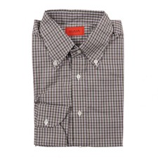 NWT 450 ISAIA NAPOLI Layered Check Cotton Dress Shirt 16 x 36/37 Long