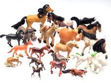 20 Small Horses Pony Hard Plastic Toys Assorted Colors, Sizes and Brands