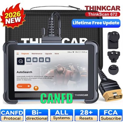 THINKSCAN 672 Car Diagnostic Tools OBD2 Scanner 28 Resets CANFD Full System IMMO