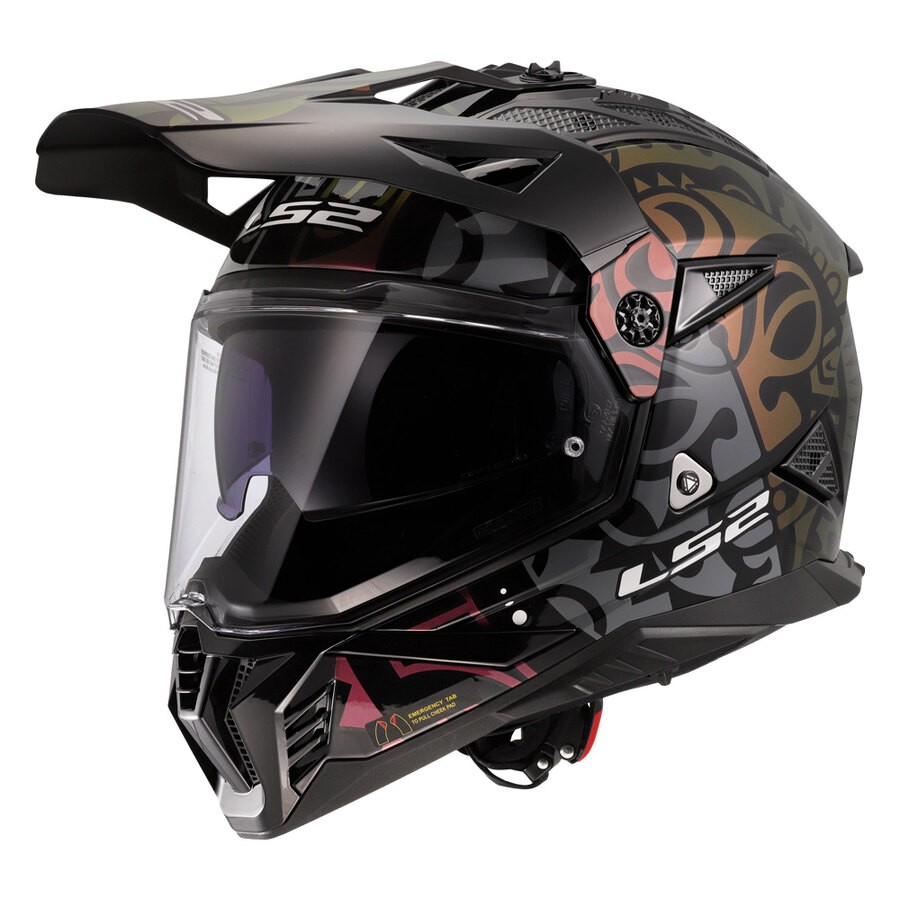 LS2 HELMETS Casco DUAL MX702 RANGI nero lucido L