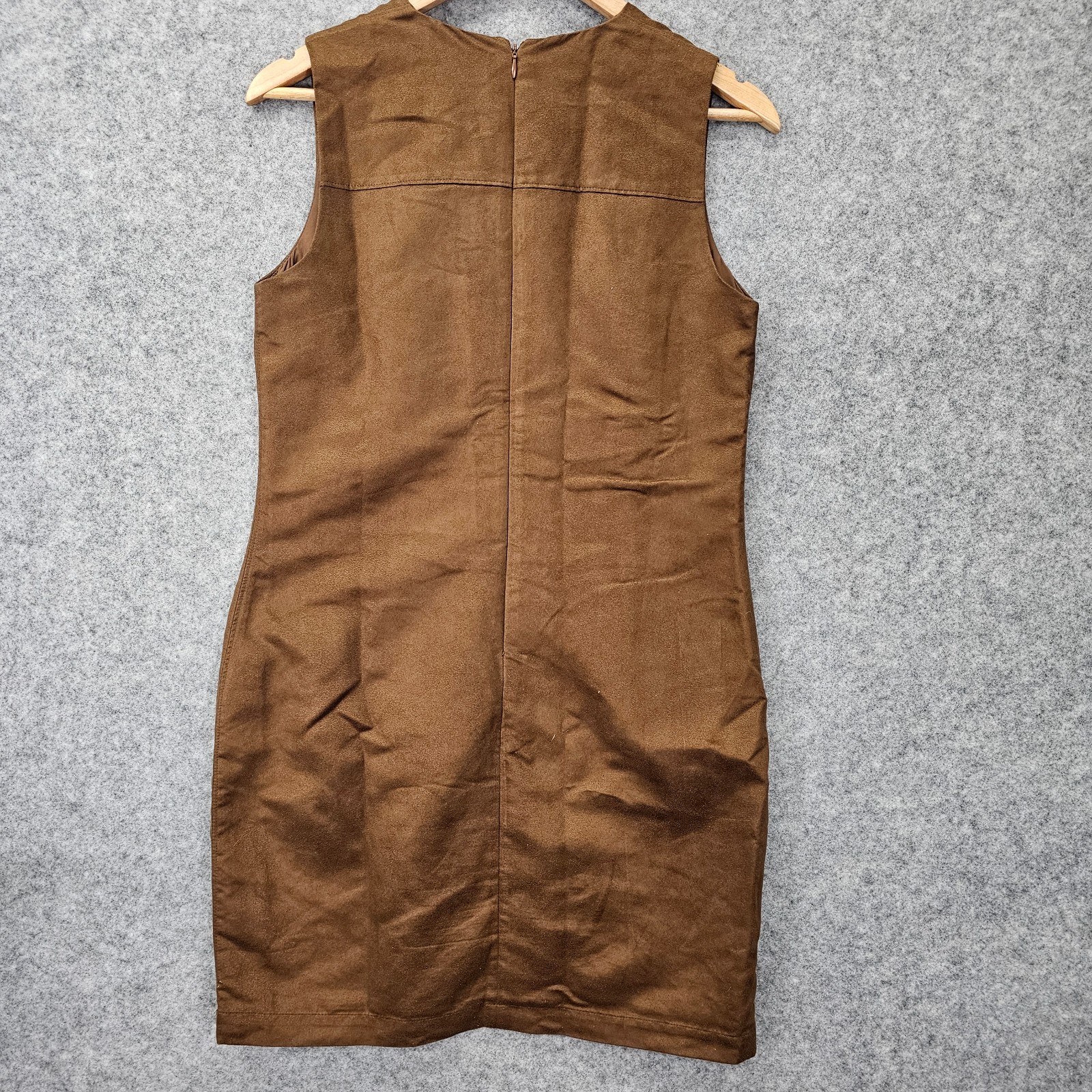 Womens Camel Shift Dress S Brown MOSSIMO Faux Sue… - image 2