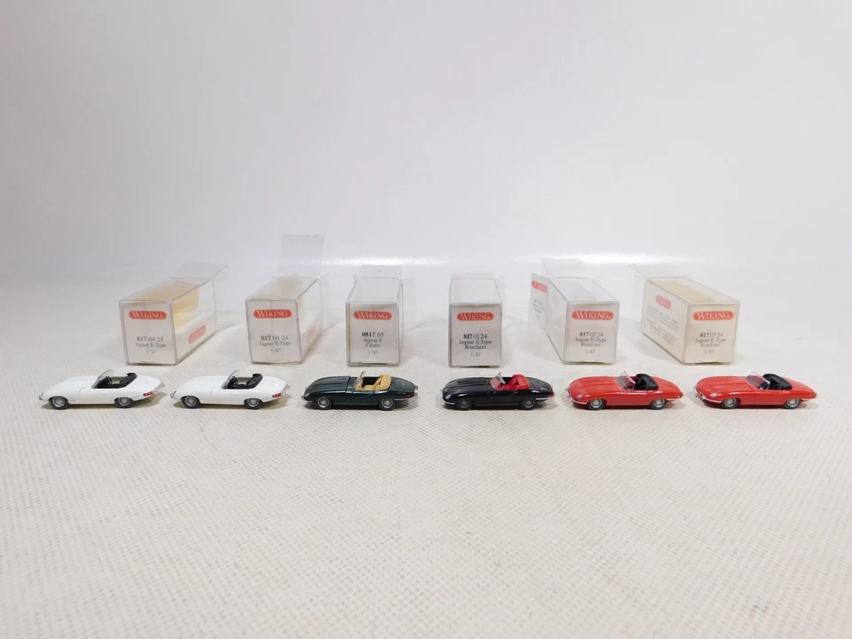 Wiking 1:87 H0 6x Jaguar 0817 Cabriolet 817 Roadster Mint + Box #EG637-0 , - Photo 2/4