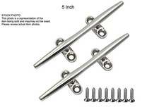 Boat Cleat, 5" Marine Grade Stainless Steel Open Base Dock