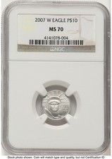 2007-W Burnished Platinum Eagle 1/10 oz Brown Label NGC MS70 6779.40 per troy oz