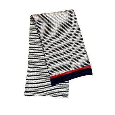Tommy Hilfiger Winter Scarf Blue Red Logo - One Size