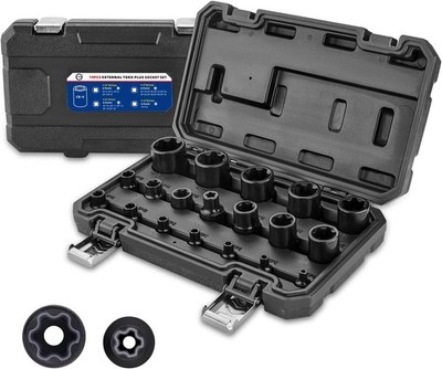 AKM 19PC External Torx Plus Socket Set,6 point E-Torx Star Torque Socket Set,...