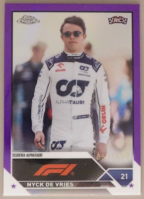 Nyck De Vries 051/399 2023 Topps Chrome Formula 1 F1 Purple RC Scuderia