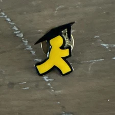  Vintage New AOL America Online Graduate Running Man Lapel Pin Yellow