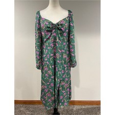 Clearance! SHEIN Green Floral long sleeve Maxi Dress