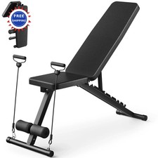 Adjustable Weight Bench 600LBS Incline Decline Flat Foldable Home Workout Full